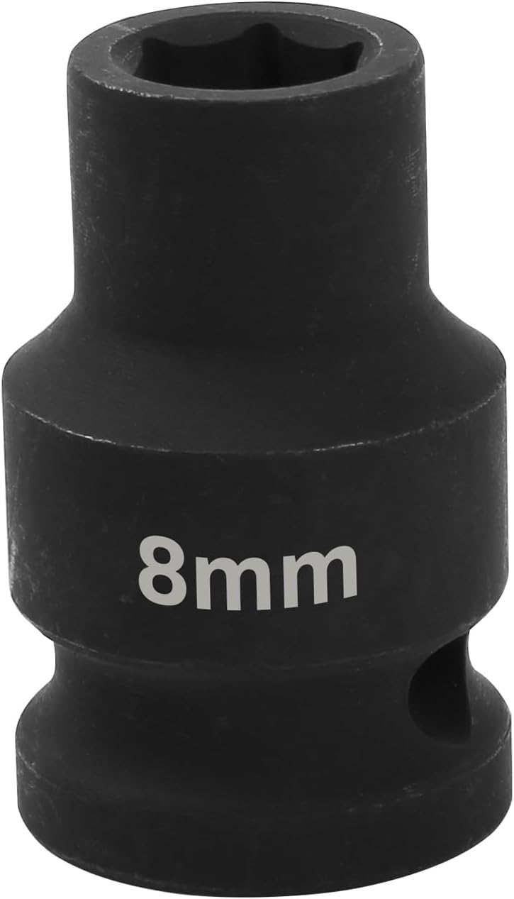 SUNKOO 1/2 Inch Drive 8mm Deep Impact Socket, CR-MO 6 Point Heavy Duty Metric Axle Nut Socket for Easy Removal of Axle and Wheel Hub Nuts - Image 1